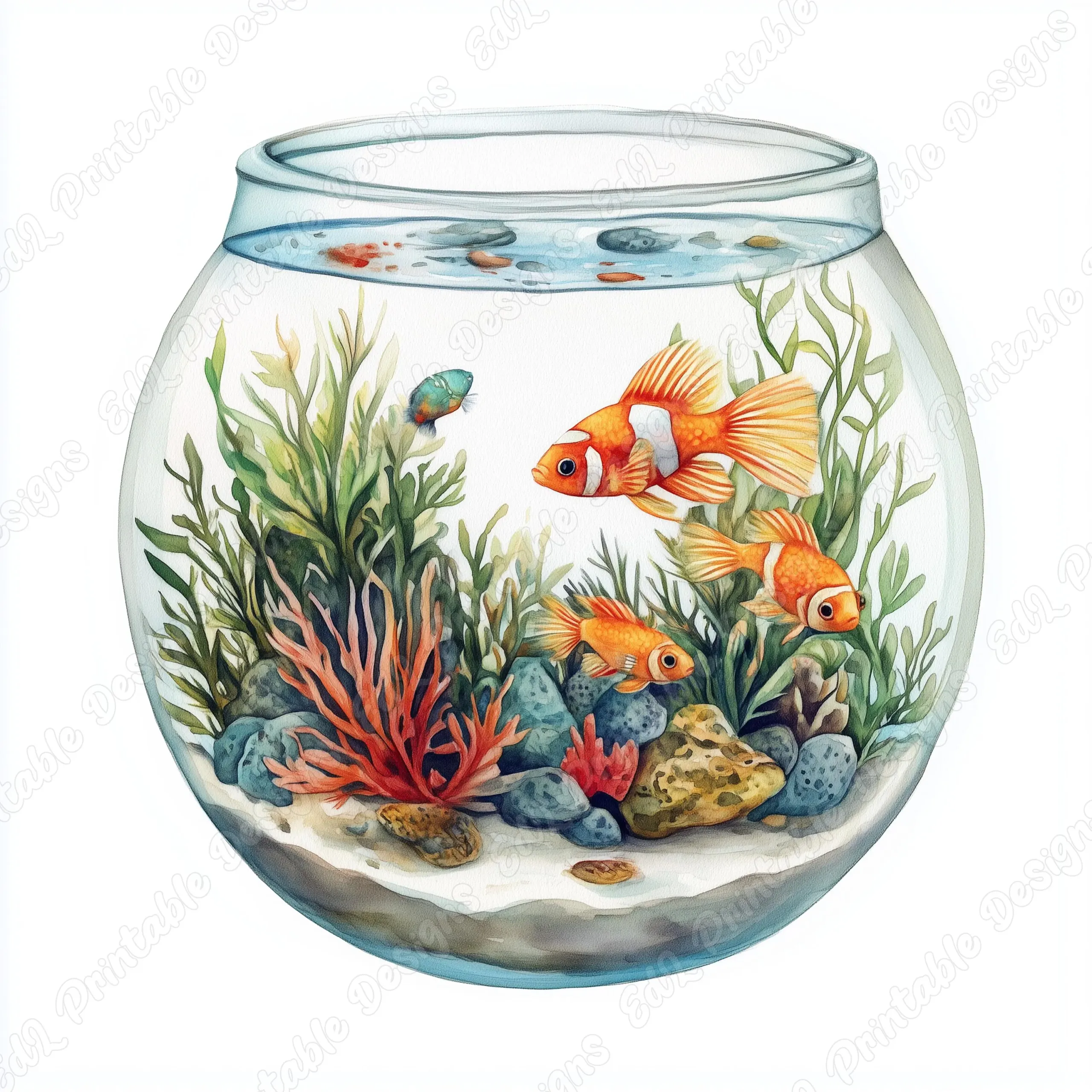 Watercolor Fish Bowl